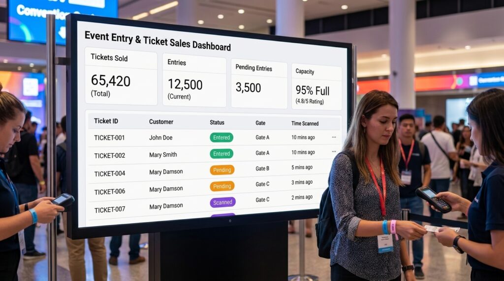 Dashboard de venta de entradas y control de acceso a eventos en GoHighLevel